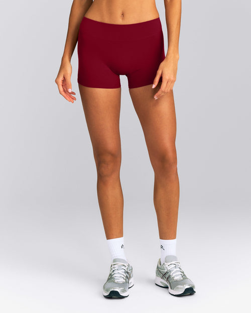SoftMotion™ Mid Rise Micro Shorts 4" New Branding | Ruby Red