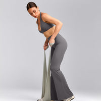 SoftMotion™ Minimal Halter Neck Bralette with Grey Logo | Ash Grey
