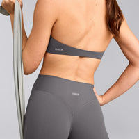 SoftMotion™ Minimal Halter Neck Bralette with Grey Logo | Ash Grey