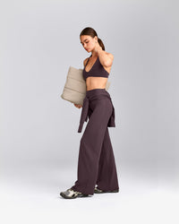 SoftMotion™ Minimal Halter Neck Bralette with Grey Logo | Dark Umber Brown