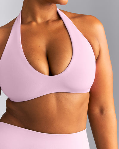 SoftMotion™ Minimal Halter Neck Bralette | Chalk Pink