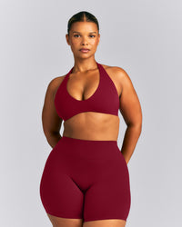 SoftMotion™ Minimal Halter Neck Bralette | Ruby Red