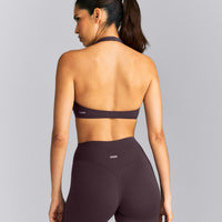 SoftMotion™ Minimal Halter Neck Bralette New Branding | Dark Umber Brown