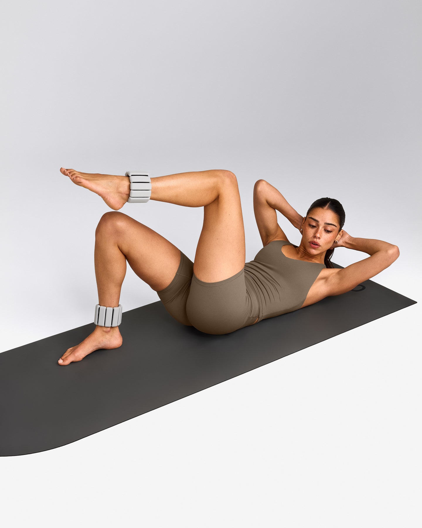 SoftMotion™ Racer Back Mid Vest with Built in Bra Shelf with Grey Logo | Moss Brown