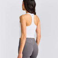 SoftMotion™ Racer Back Mid Vest With Built in Bra Shelf | White