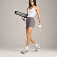 SoftMotion™ Racer Back Mid Vest With Built in Bra Shelf | White