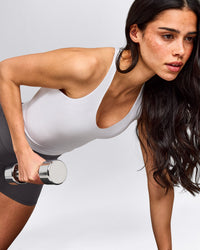 SoftMotion™ Racer Back Mid Vest With Built in Bra Shelf | White