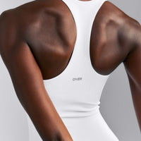 SoftMotion™ Racer Back Tank Top with Built in Bra Shelf New Branding | White