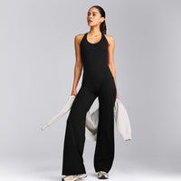 SoftMotion™ Racer Back Vest with Built in Bra Shelf with Grey Logo | Black
