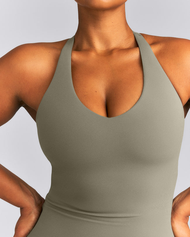 SoftMotion™ Racer Back Tank Top with Built in Bra Shelf | Alpine Green