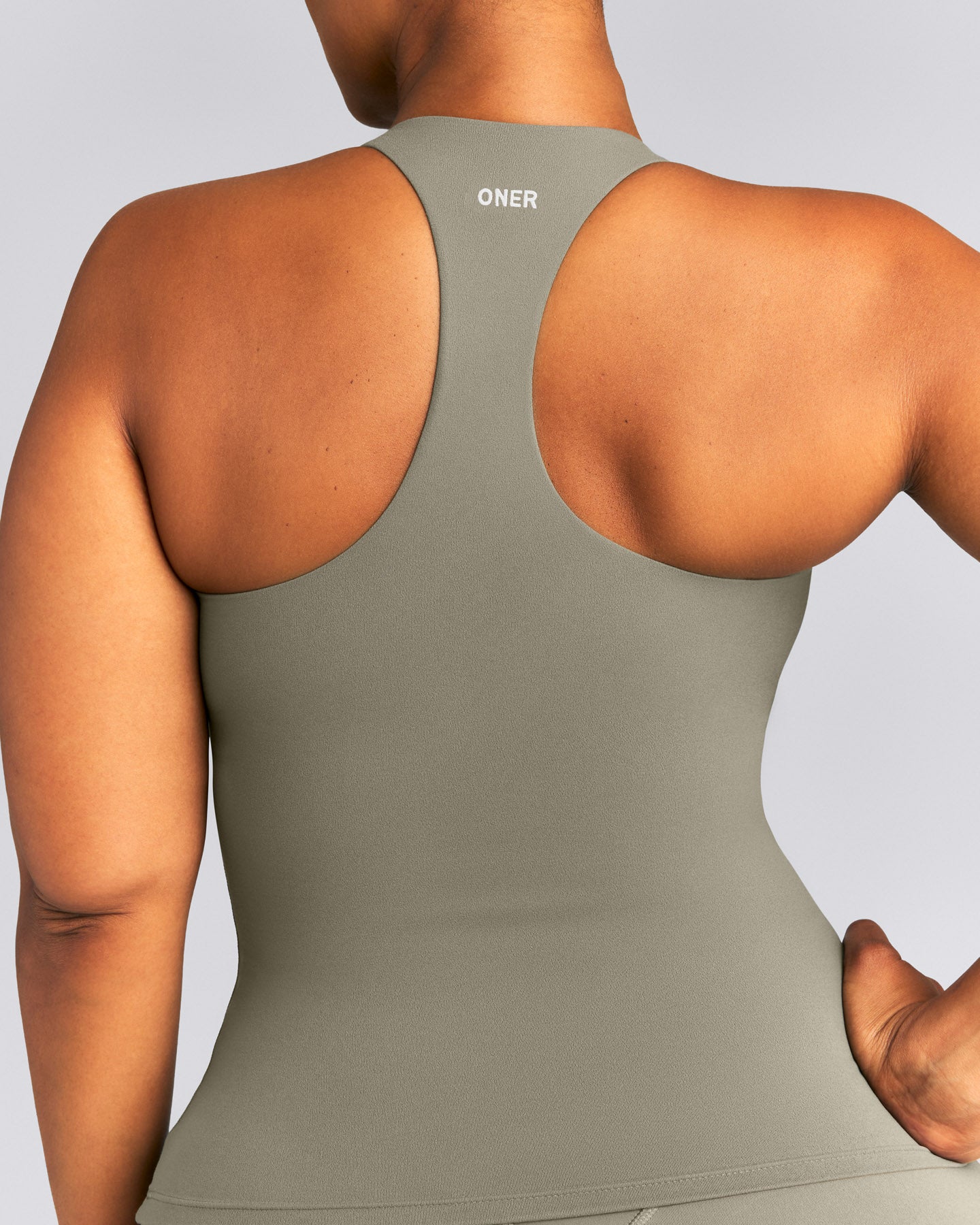 SoftMotion™ Racer Back Tank Top with Built in Bra Shelf | Alpine Green