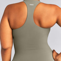 SoftMotion™ Racer Back Tank Top with Built in Bra Shelf | Alpine Green
