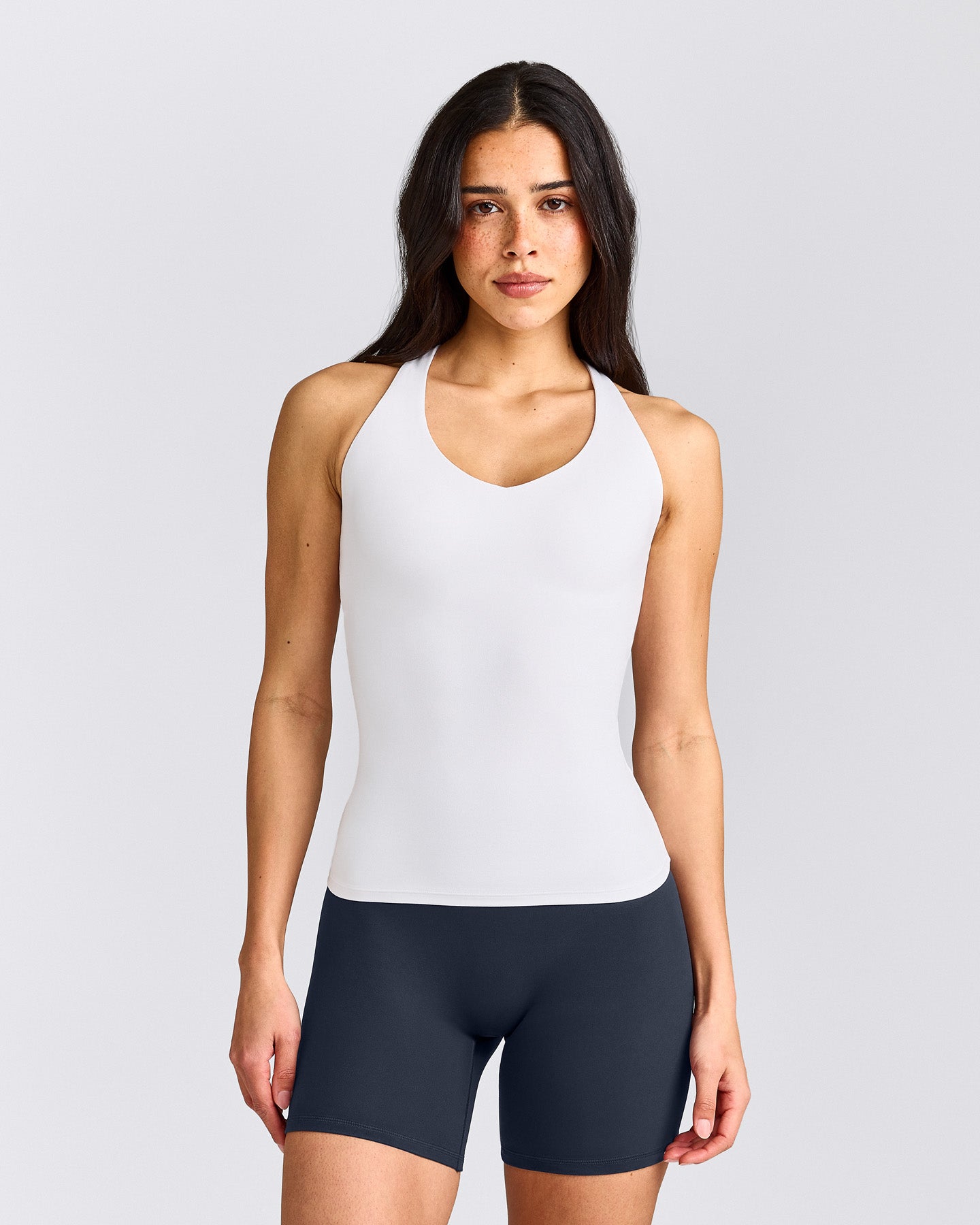 SoftMotion™ Racer Back Vest with Built in Bra Shelf | White
