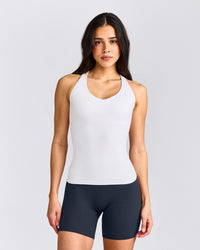 SoftMotion™ Racer Back Vest with Built in Bra Shelf | White