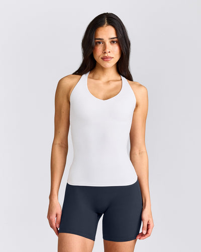 SoftMotion™ Racer Back Vest with Built in Bra Shelf | White