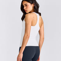 SoftMotion™ Racer Back Vest with Built in Bra Shelf | White