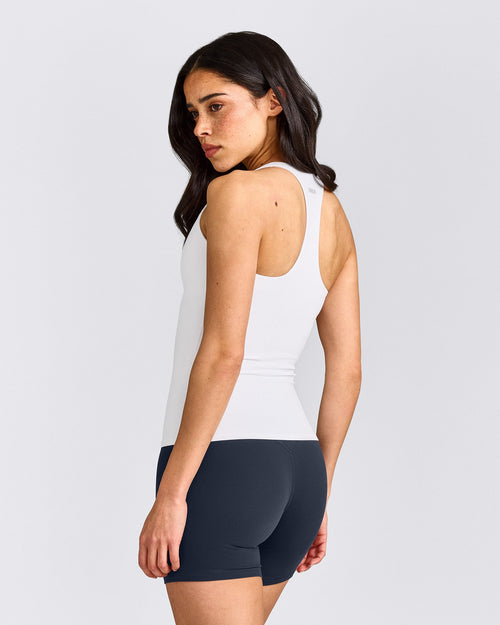 SoftMotion™ Racer Back Vest with Built in Bra Shelf | White
