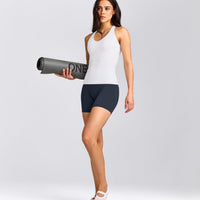 SoftMotion™ Racer Back Vest with Built in Bra Shelf | White