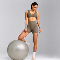 SoftMotion™ Scoop Back Bralette with Grey Logo | Moss Brown