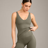 SoftMotion™ Scoop Neck Vest with Grey Logo | Alpine Green