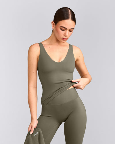 SoftMotion™ Scoop Neck Vest with Grey Logo | Alpine Green