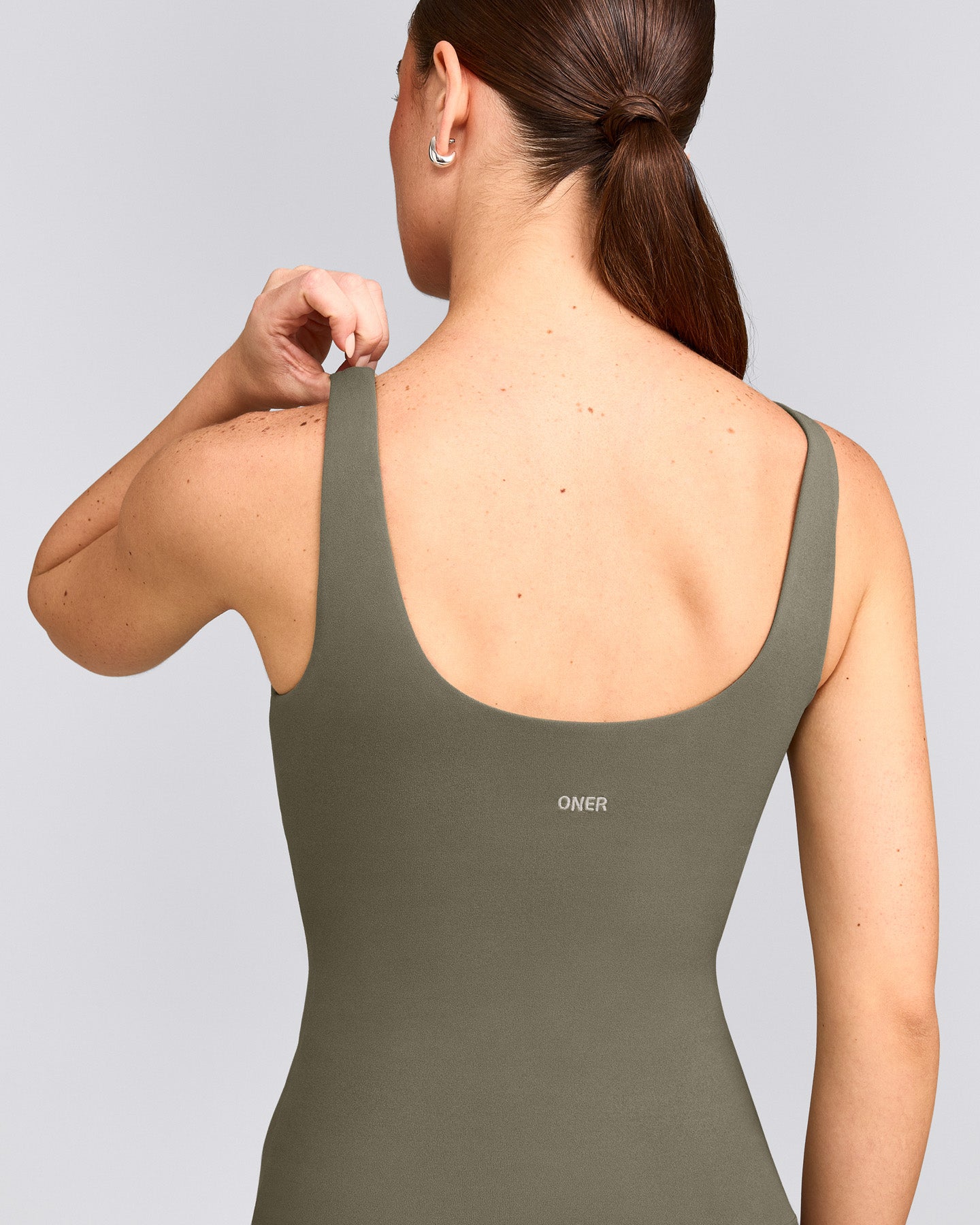 SoftMotion™ Scoop Neck Vest with Grey Logo | Alpine Green