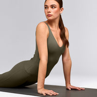 SoftMotion™ Scoop Neck Vest with Grey Logo | Alpine Green