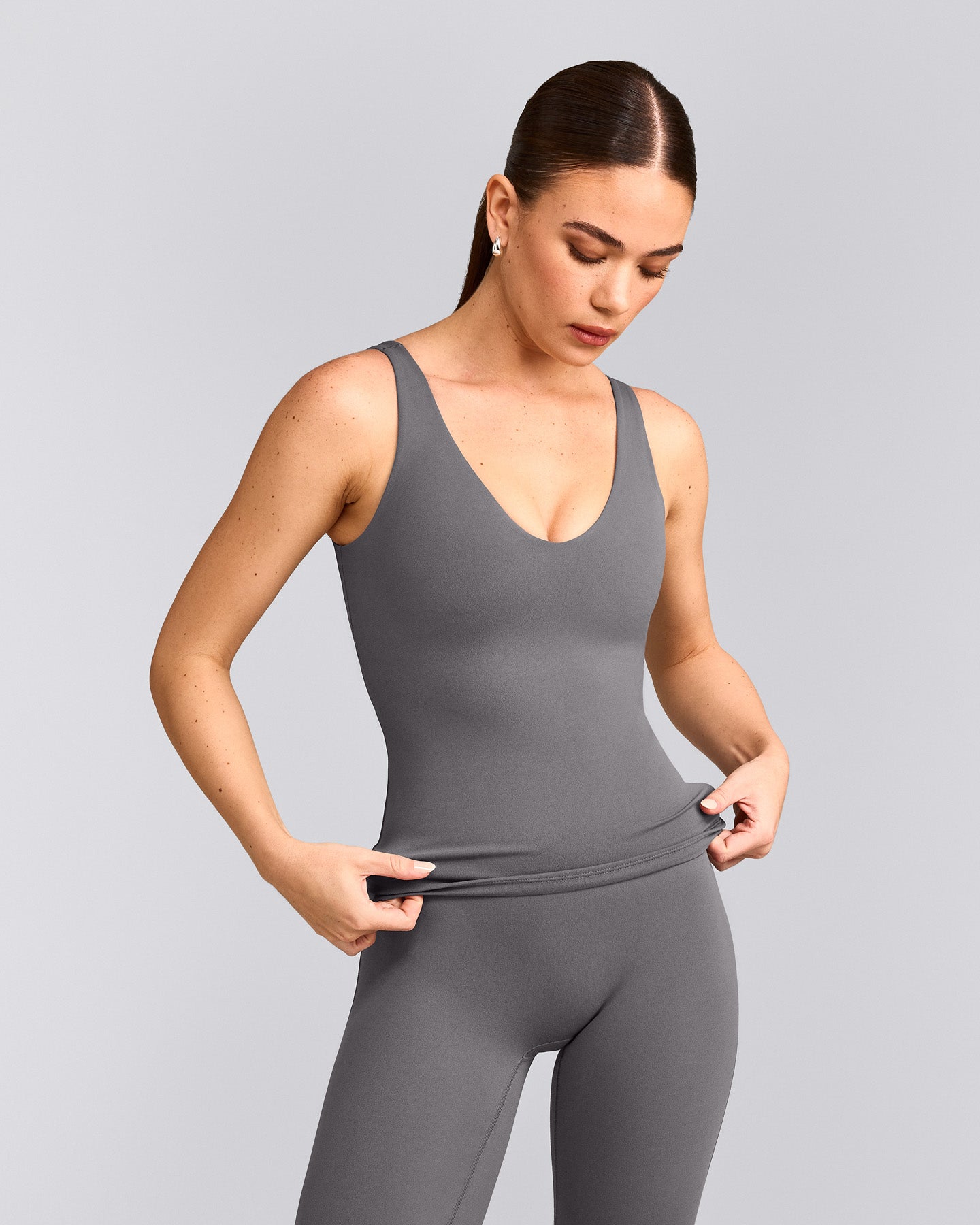 SoftMotion™ Scoop Neck Vest with Grey Logo | Ash Grey