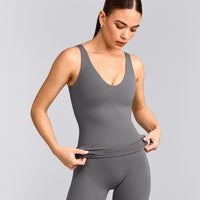 SoftMotion™ Scoop Neck Vest with Grey Logo | Ash Grey