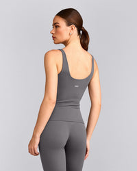 SoftMotion™ Scoop Neck Vest with Grey Logo | Ash Grey