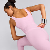 SoftMotion™ Scoop Neck Vest with Grey Logo | Chalk Pink
