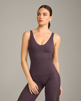 SoftMotion™ Scoop Neck Vest with Grey Logo | Dark Umber Brown