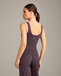 SoftMotion™ Scoop Neck Vest with Grey Logo | Dark Umber Brown