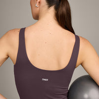 SoftMotion™ Scoop Neck Vest with Grey Logo | Dark Umber Brown