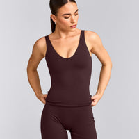 SoftMotion™ Scoop Neck Vest with Grey Logo | Plum Brown