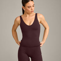 SoftMotion™ Scoop Neck Vest with Grey Logo | Plum Brown