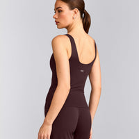 SoftMotion™ Scoop Neck Vest with Grey Logo | Plum Brown