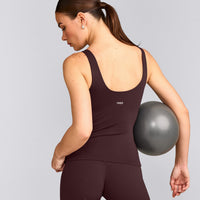 SoftMotion™ Scoop Neck Vest with Grey Logo | Plum Brown