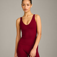 SoftMotion™ Scoop Neck Vest with Grey Logo | Ruby Red