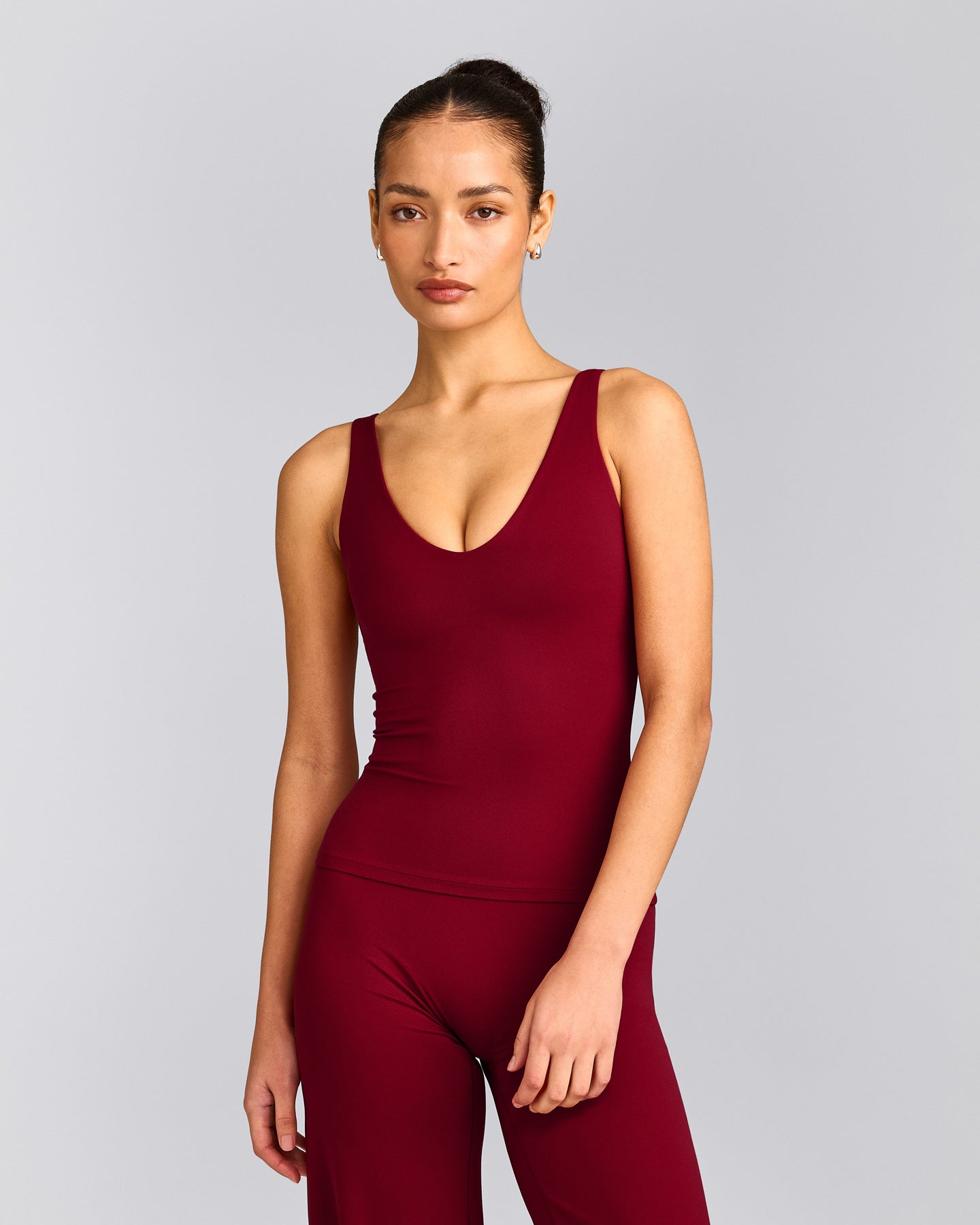 SoftMotion™ Scoop Neck Vest with Grey Logo | Ruby Red