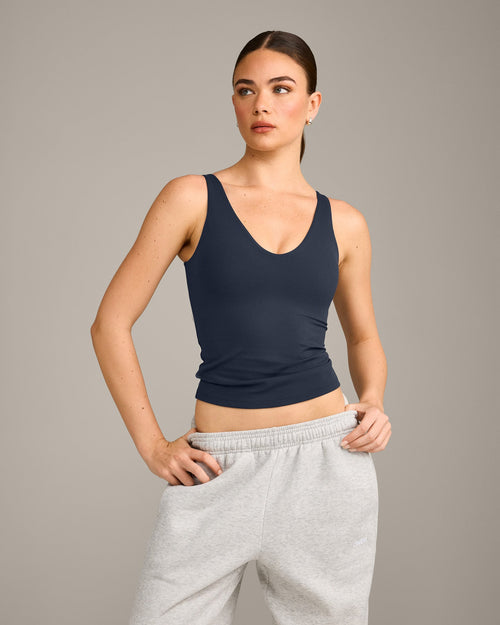 SoftMotion™ Scoop Neck Vest with Grey Logo | True Blue