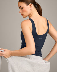 SoftMotion™ Scoop Neck Vest with Grey Logo | True Blue