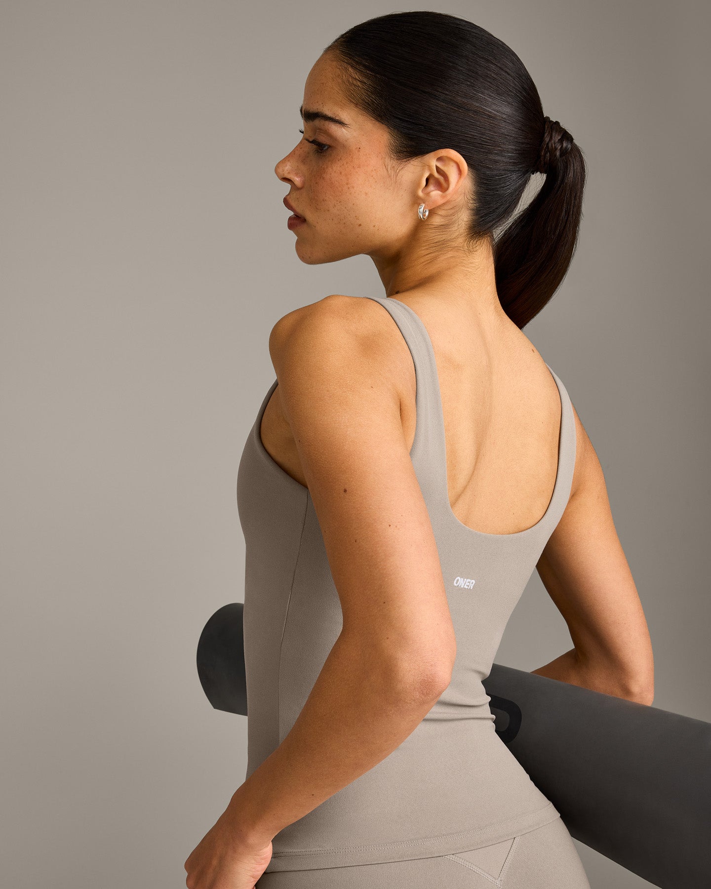 SoftMotion™ Scoop Neck Vest with White Logo | Warm Sand