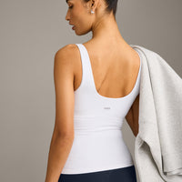 SoftMotion™ Scoop Neck Vest with Grey Logo | White
