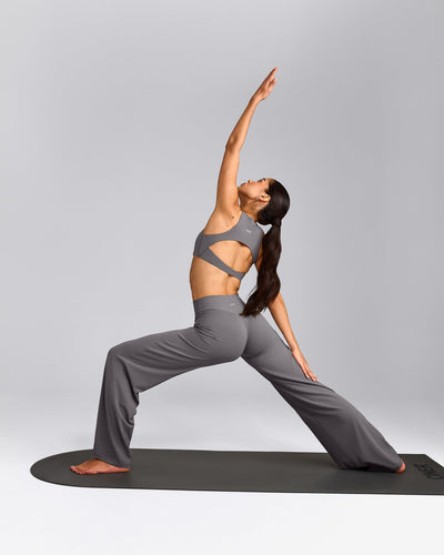 SoftMotion™ Straight Leg Bottoms with Grey Logo | Ash Grey