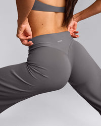 SoftMotion™ Straight Leg Bottoms with Grey Logo | Ash Grey