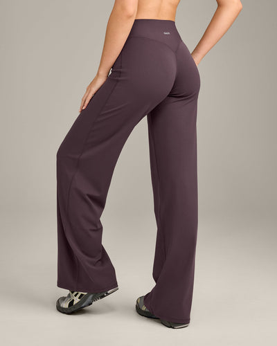 SoftMotion™ Straight Leg Bottoms with Grey Logo | Dark Umber Brown