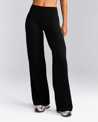 SoftMotion™ Straight Leg Bottoms with Grey Logo | Black