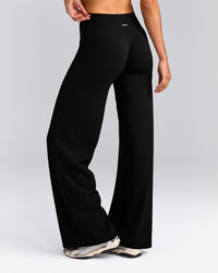SoftMotion™ Straight Leg Bottoms with Grey Logo | Black