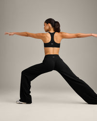 SoftMotion™ Straight Leg Bottoms with Grey Logo | Black